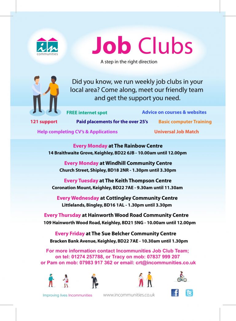 Job Club every Thursday Hainworth Wood Community Centre